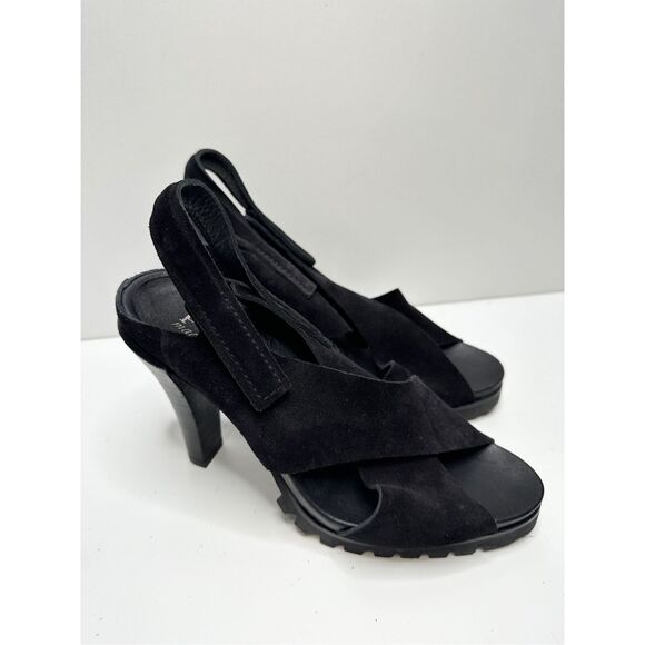 Pedro Garcia Shoes Womens Size 8.5 Black Open Toe Yuval Slingback Leather Sandal - Picture 2 of 12